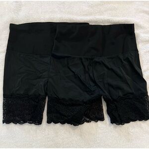 NWOT Black Lace Trim shape wear Shorts